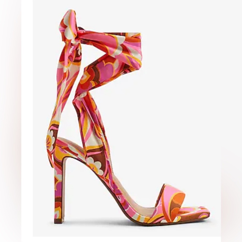 Express Vibrant Floral High Heel Sandals